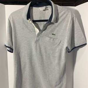 Mens Lacoste Polo Shirt sz 4 US Med Gray Slim Fit